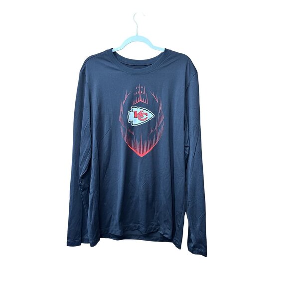 Nike Kansas City Chiefs Dri-Fit Long Sleeve Tee Shirt S Black - Picture 1 of 5